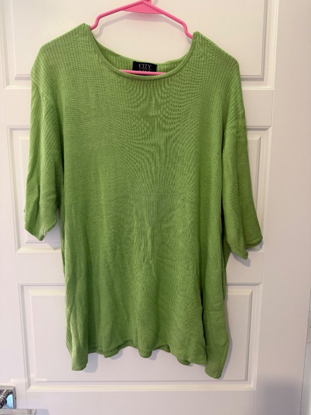 City Silk Women's Green Sweater 2X